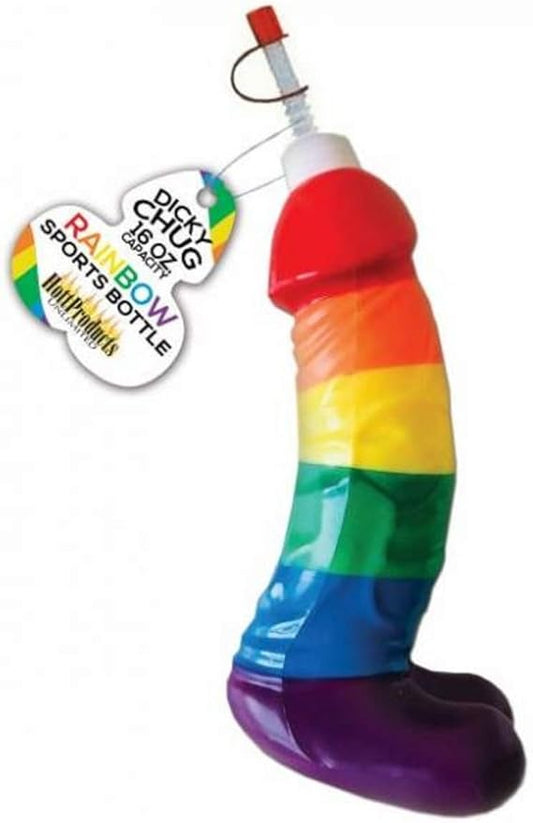 Rainbow Dicky Chug Sports Bottle - Multicolor - 16 Ounces