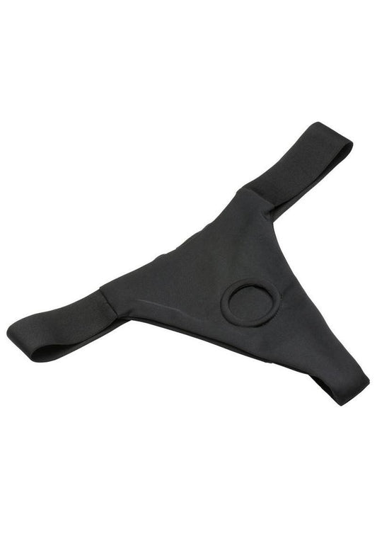 Bedroom Bliss Chérie Thong Strap-On Panty Harness - Black - Large