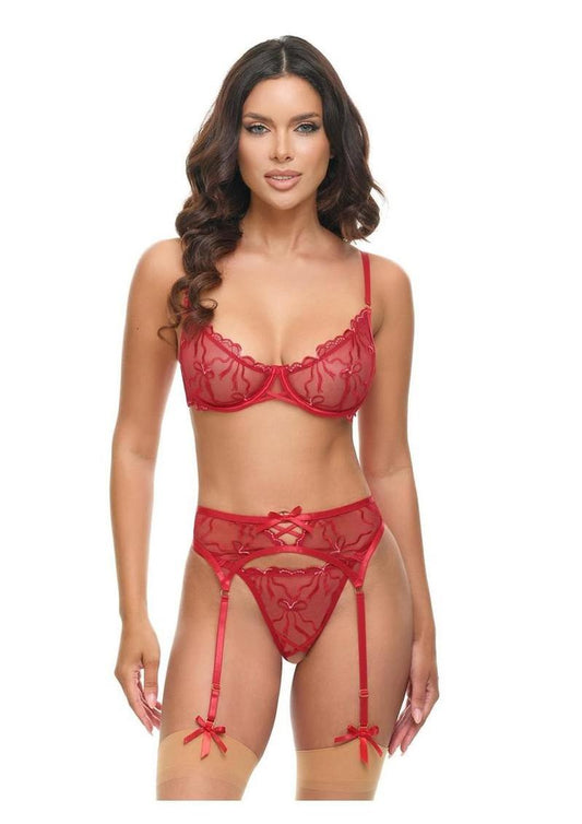 Oh LA LA Cheri Mariah - Red - Large - 3 Piece/Set