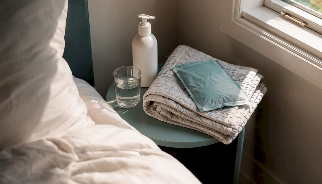 Calm aftercare setup with soothing items