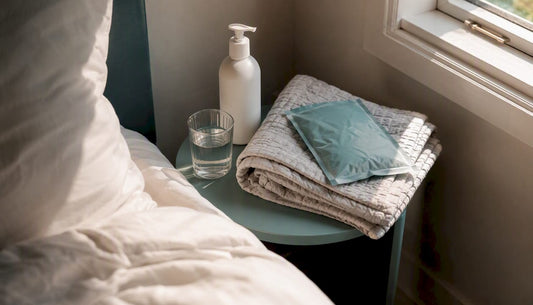 Calm aftercare setup with soothing items
