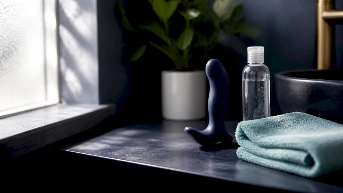 Discreet intimate wellness setup for prostate stimulation