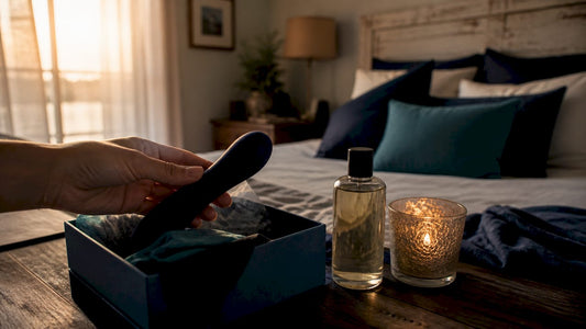 Intimate wellness gifts arranged on table
