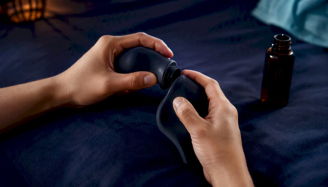 Hands checking a strapless toy connection