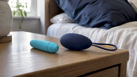 Bullet and egg vibrators shown side by side