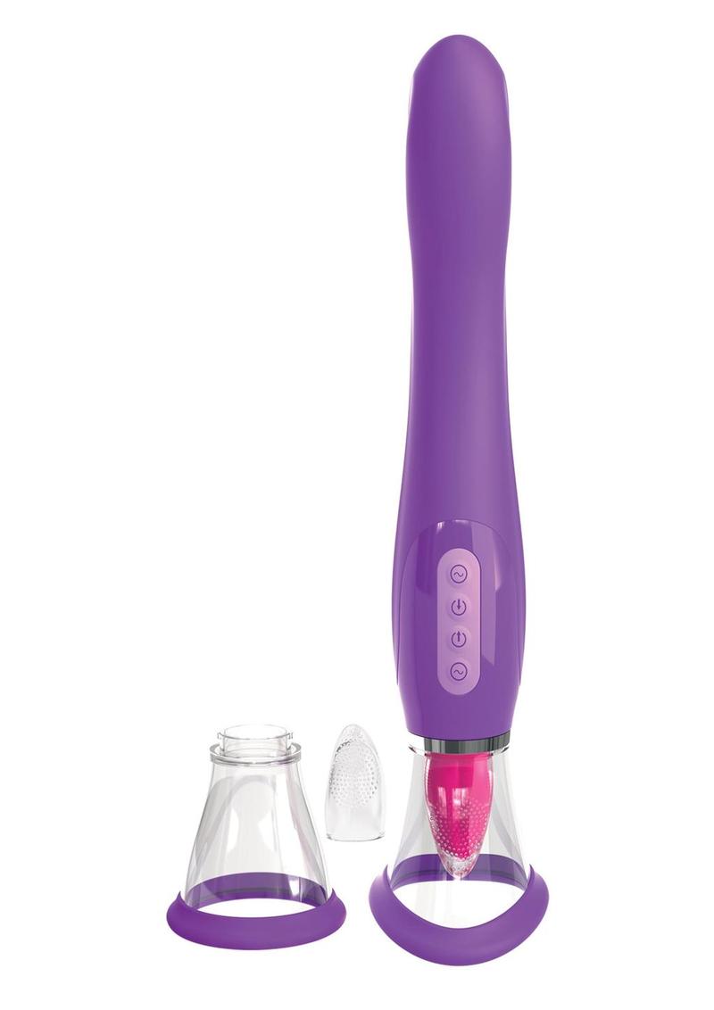 Fantasy For Her Ultimate Pleasure rechargeable silicone device in purple with multiple attachments – Playful Cove
