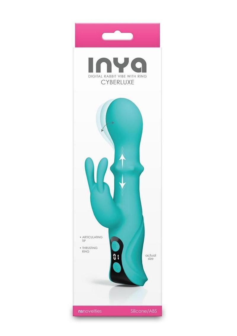 Inya Cyberluxe Rechargeable Silicone Rabbit Vibrator - Aqua/Blue