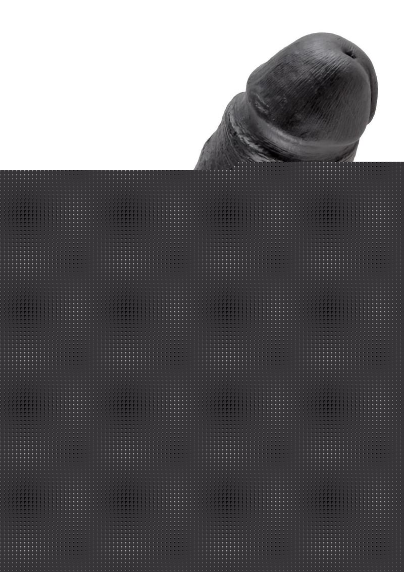 King Cock Dildo with Balls - Black - 8in