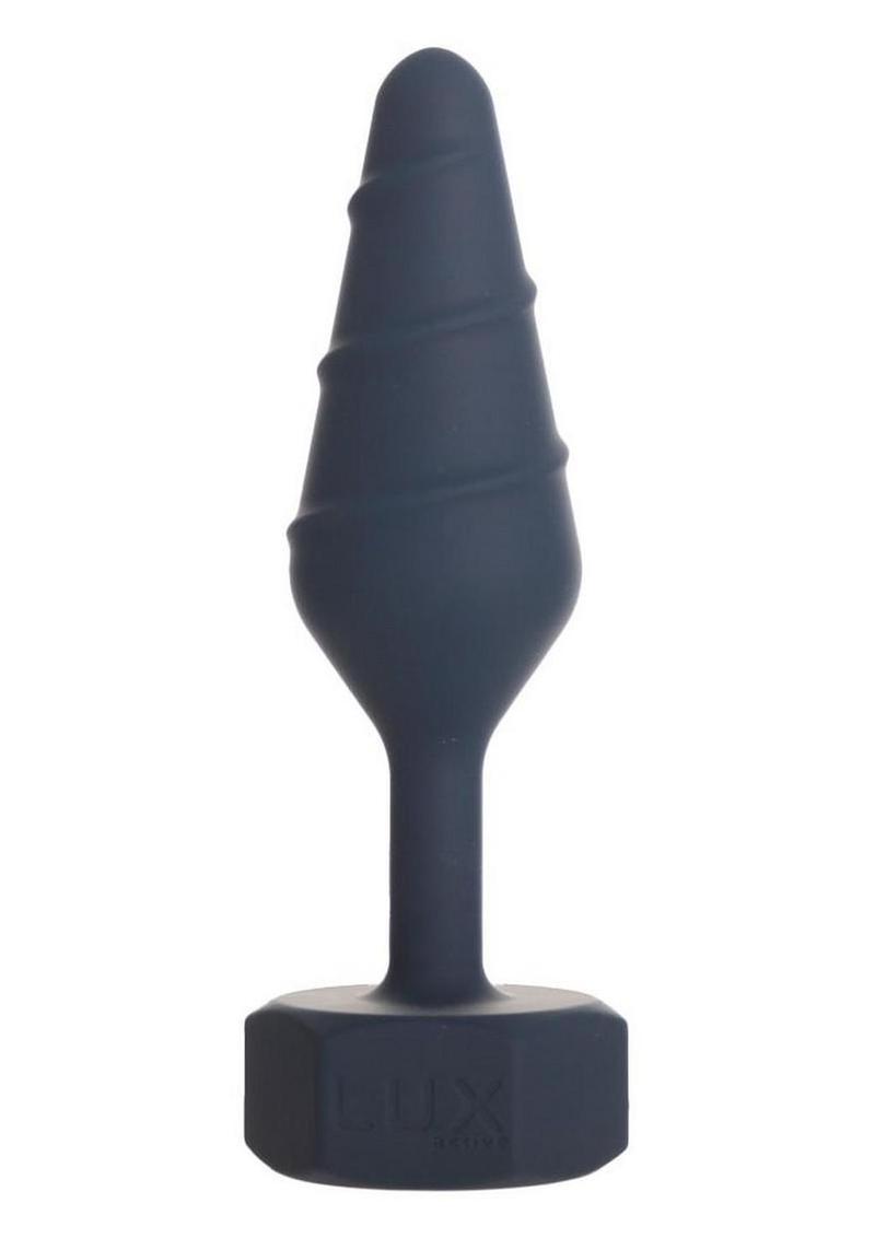 Lux Active Twist Rechargeable Silicone Anal Plug - Blue - Large