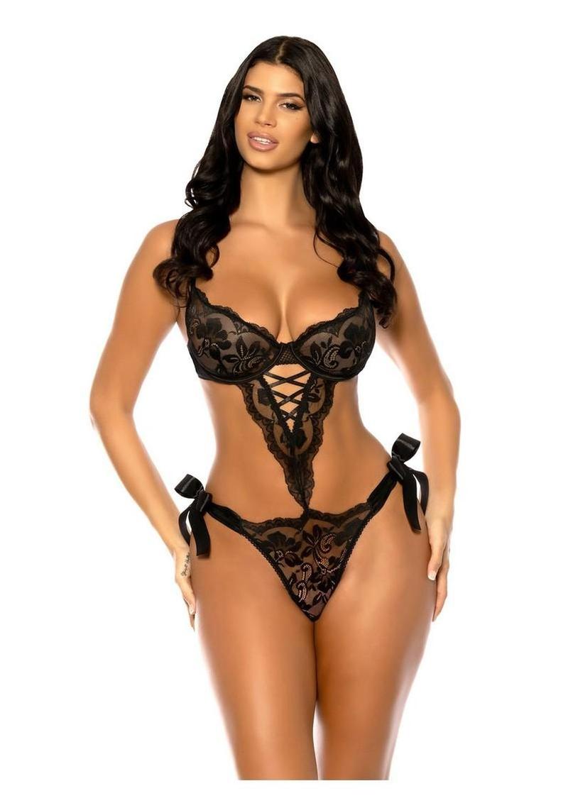 Oh LA LA Charlee Teddy - Black - Medium/Small