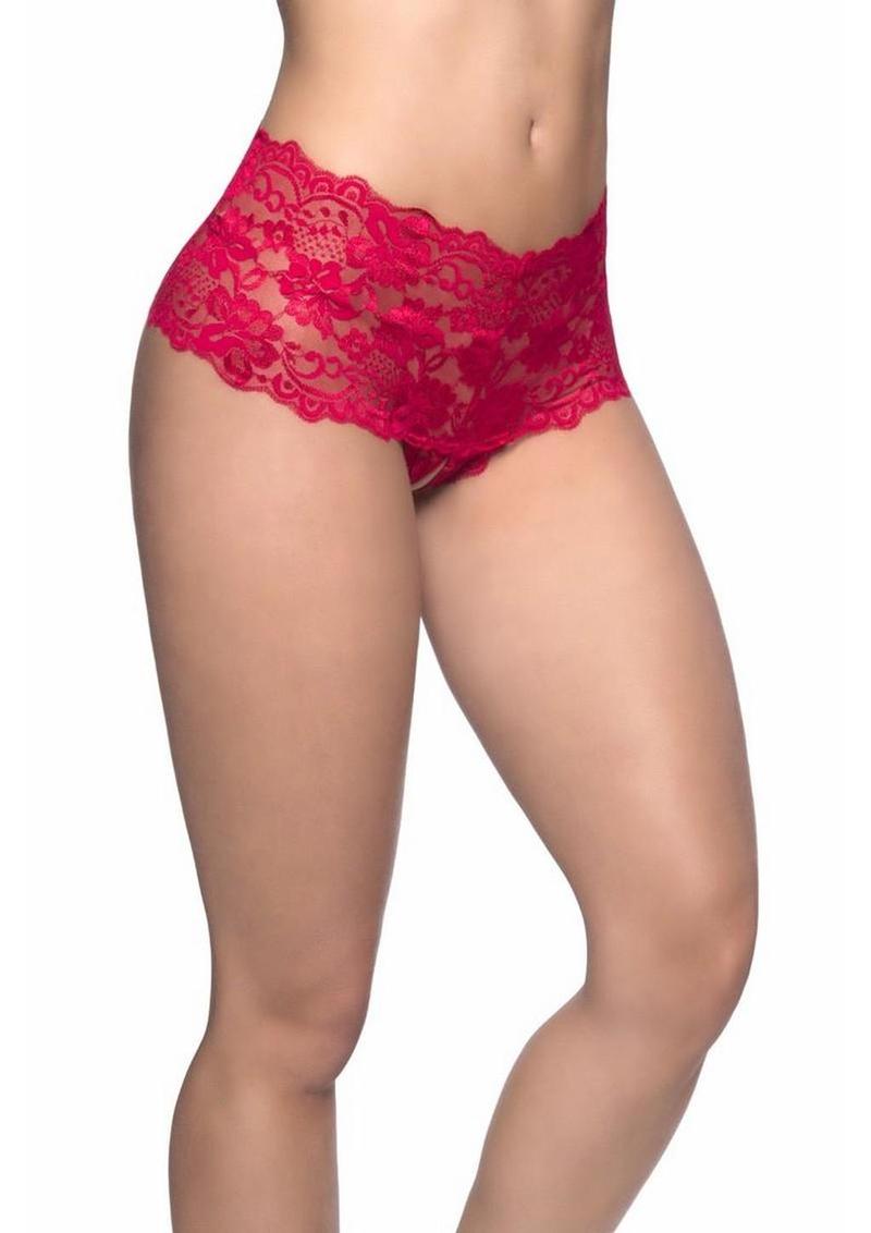 Oh LA LA Cheri Good Night Kiss Panty - Red - Large/XLarge