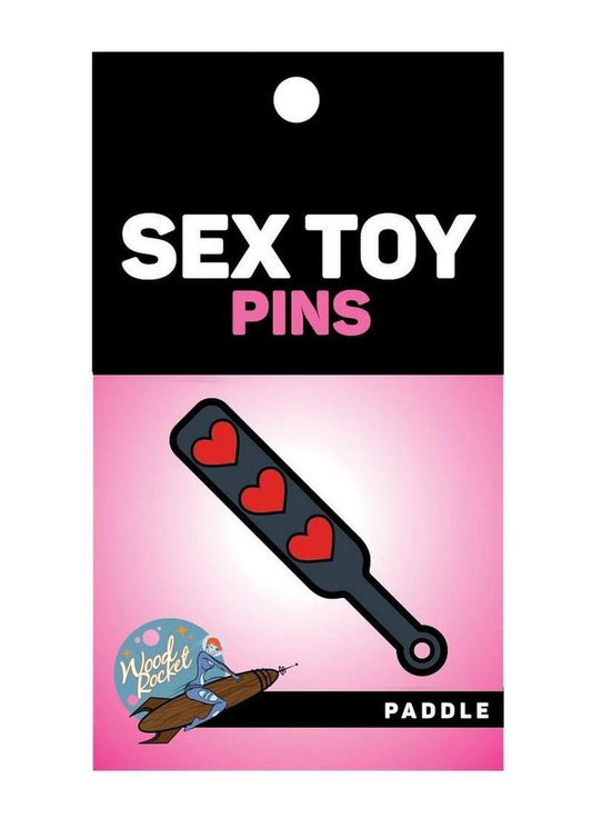 Paddle Hearts Enamel Pin - Grey/Red