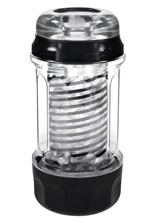Playboy Spring Fling Rechargeable Stroker - Black/Clear - Large