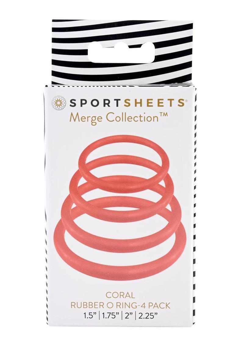 Rubber O-Ring Assorted Sizes - Coral/Orange - 4 Pack