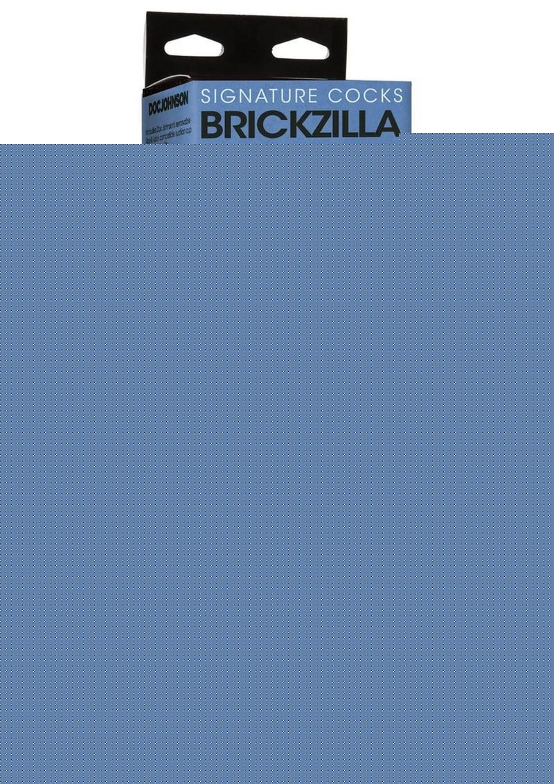 Signature Cocks Ultraskyn Brickzilla Dildo with Removable Suction Cup - Chocolate - 13in