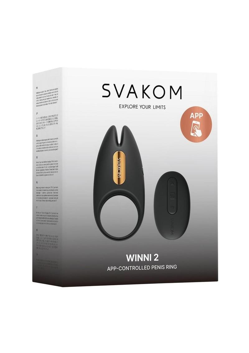 Svakom Winni 2 Silicone Cock Ring - Black/Gold