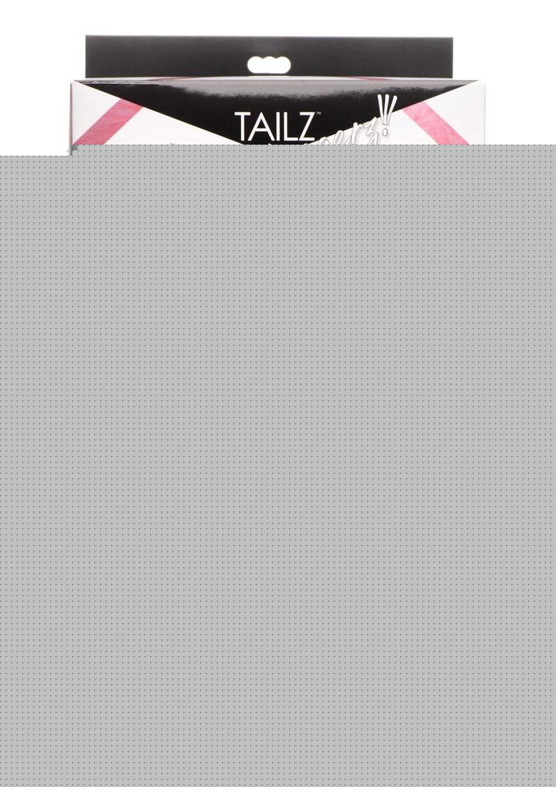 Tailz Moving and Vibrating Bunny Tails Rechargeable Silicone Anal Plug with Remote Control - Black/Pink