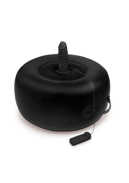 WhipSmart inflatable vibrating love seat with remote control in black – adjustable vibration cushion for comfort and pleasure, available at Playful Cove